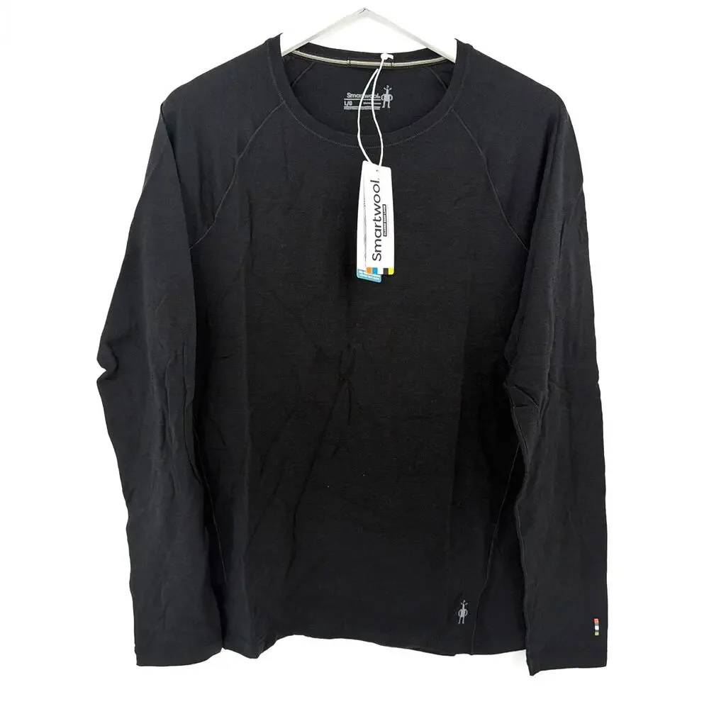 Smartwool Black Classic All-Season Merino Base Layer Crew Top Size L